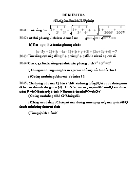 Đề kiểm tra môn Toán học 6